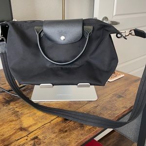 Longchamp crossbody all black bag